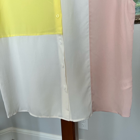 Equipment 100%Silk Diem Clean with Inset Button Down Shirt in Bright White - Picture 8 of 13